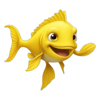Yellow Fish saying hi to a Group of tuorism sticker
