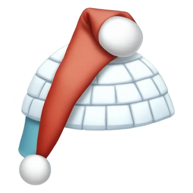 igloo xmas santa hat sticker