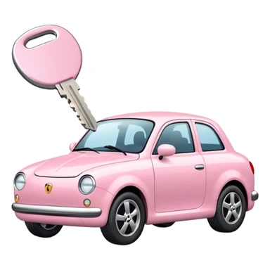 Powder pink car keys, cute sticker