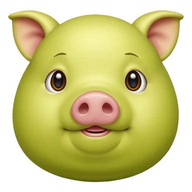 Chartreuse pig sticker