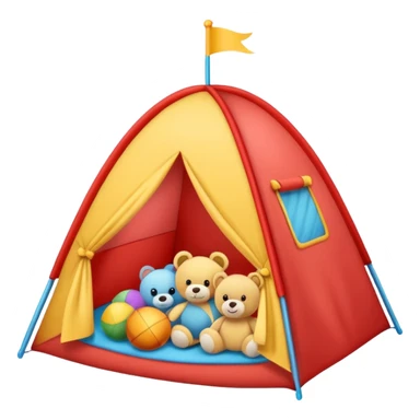 kids tent filled with toys sticker