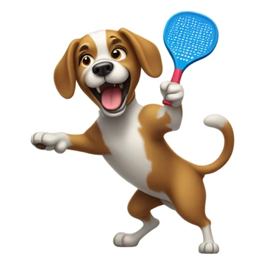 Dog playing pickleball sticker