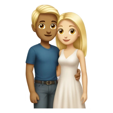 A blonde girl and boy in love sticker