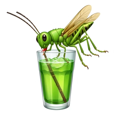 grasshopper drinkig soda sticker