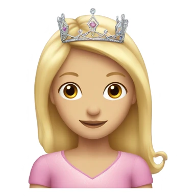 Blonde haired girl with princess crown sticker