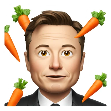 Elon musk with a carrot sticker