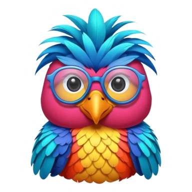 cool colorful bird with glassess sticker