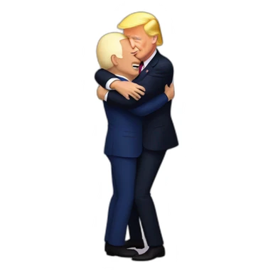 Trump hugging Biden sticker