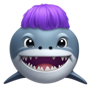 shark with a purple wig sticker