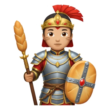 chinese ancient warrior with baguette sticker
