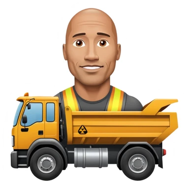 Dwayne the rock Johnson face on a dump truck sticker
