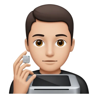 an icon of a person with a small computer chip next to him sticker