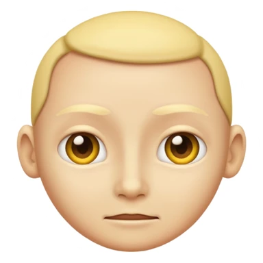 Human emoji with *NO* eyebrows staring into your soul  sticker