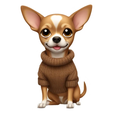 Chihuahua in brown sweater  sticker