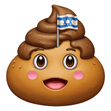 Israel flag centar in poop emoji sticker