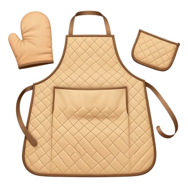 Cinematic Realistic Apron & Oven Mitts, a neatly folded soft pastel apron with subtle fabric textures, resting next to thickly padded oven mitts with a quilted pattern, warm golden kitchen lighting reflecting off the fabrics, evoking a sense of homely warmth and culinary creativity. sticker