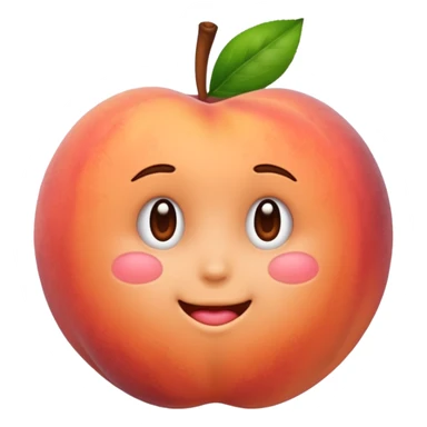 Peach emoji with hand imprint sticker
