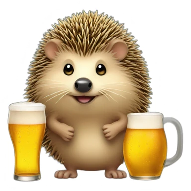 hedgehog drink beer pay in bitcoin sticker
