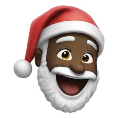 Black Santa laughing tears at beach  sticker