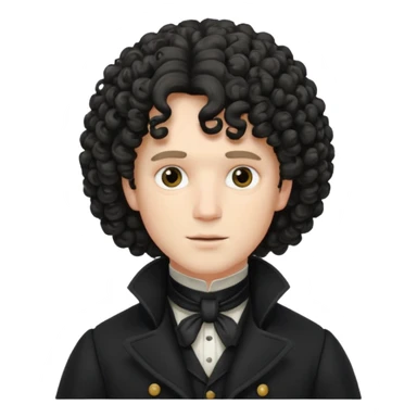 victorian man with curly wig sticker