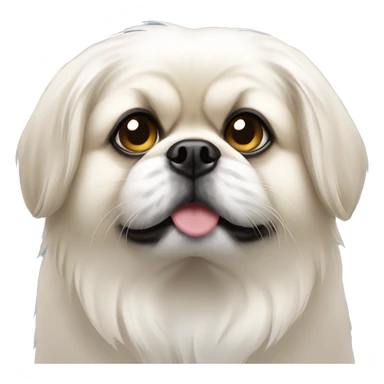 white pekingese flat nose sticker
