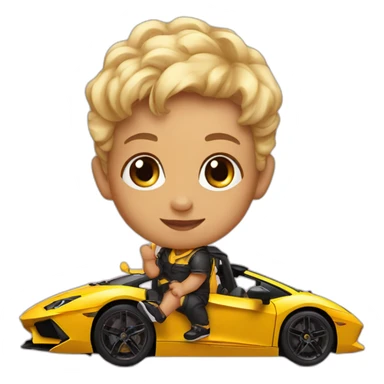A baby in a Lamborghini  sticker