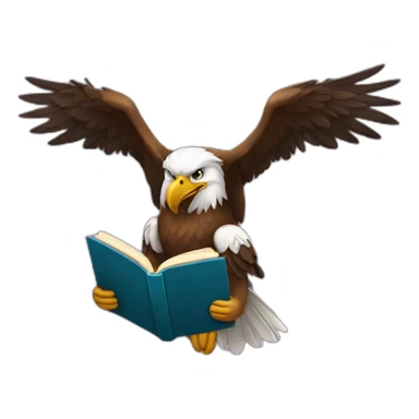 eagle reading a book sticker