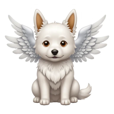 Perro blanco con alas sticker