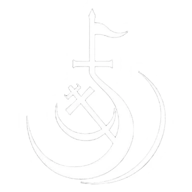 Black flag emoji, flat minimal vector style, white Arabic calligraphy of the first Kalima (La ilaha illallah Muhammadur Rasulullah), peaceful religious design, no weapons, no politics, transparent background, 1:1 square. sticker