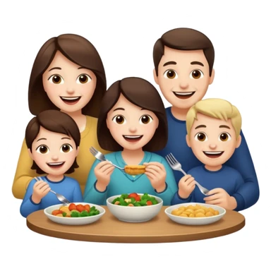 light family having dinner sticker