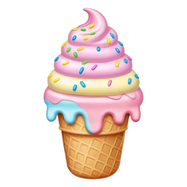 Melted kawaii pastel ice cream sticker