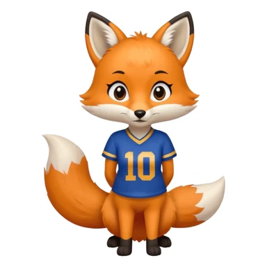 A cute girl fox with a bushy tail wearing a LA Rams shirt sticker