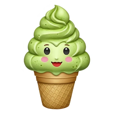 heart shape matcha ice cream sticker