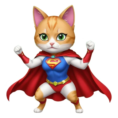 female superhero cat sticker