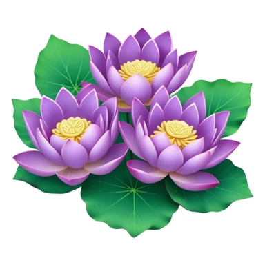 bouquet Purple Lotus,stem, Lotus leaf sticker