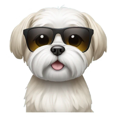 Shi tzu dog wearing sunglasses sticker