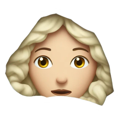 white woman face with ice and cold around it, snuggled in blanket sticker