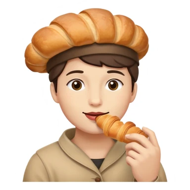 croissant eating croissant single sticker