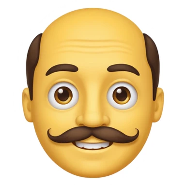classic yellow face smiling with a mustache sticker