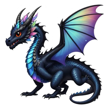 black dragon with butterfly wings sticker