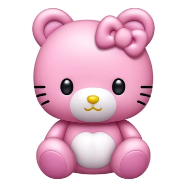 pink kawaii plush hello kitty bear sticker