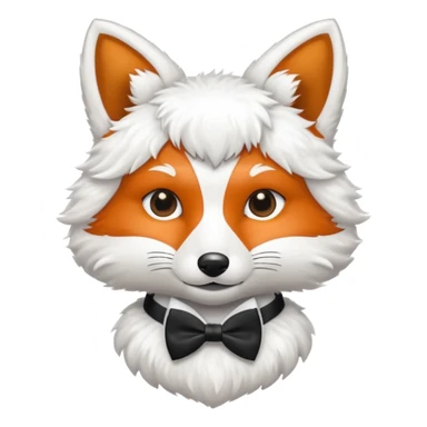 black fox wearing bow ties sticker