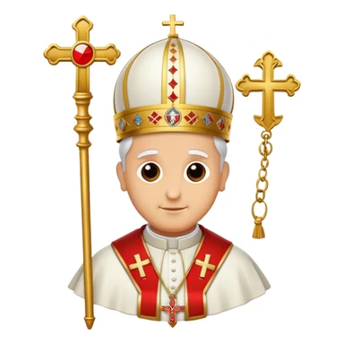 Pope's emblem with a touch of red holy sticker