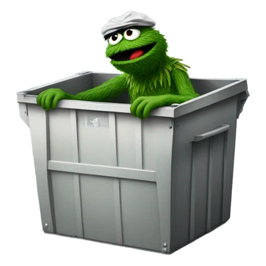 Oscar the grouch in a dumpster sticker
