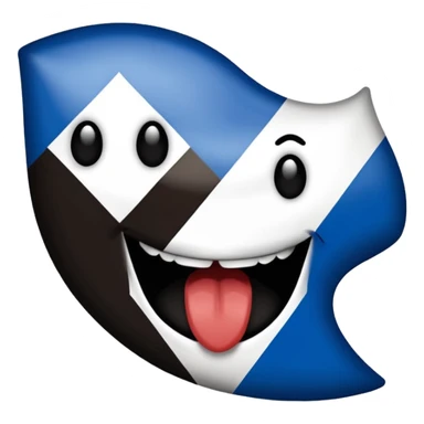Blue white HSV Emoji bites black St. pauli flag with Rhombus  sticker