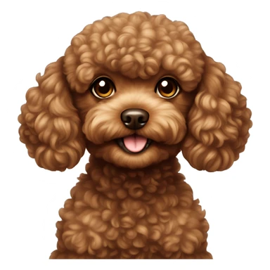 Brown toy poodle with her belly up sticker