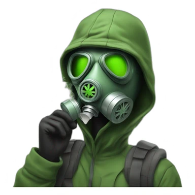 Gas mask guy smoking weed sticker