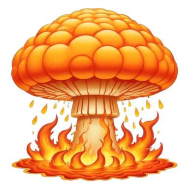 Can we make a nuclair bomb musroom cloud emoji, and make it very nuclair. Like everything on the world will burn and explode and stuff. So you will never survive this thing okay? sticker