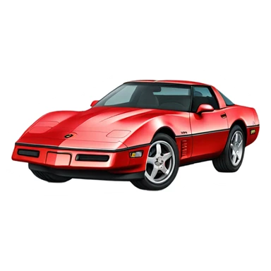 1984 Corvette with black rims sticker