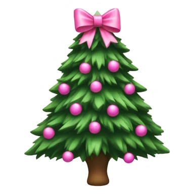 Christmas tree with pink bows on it sticker